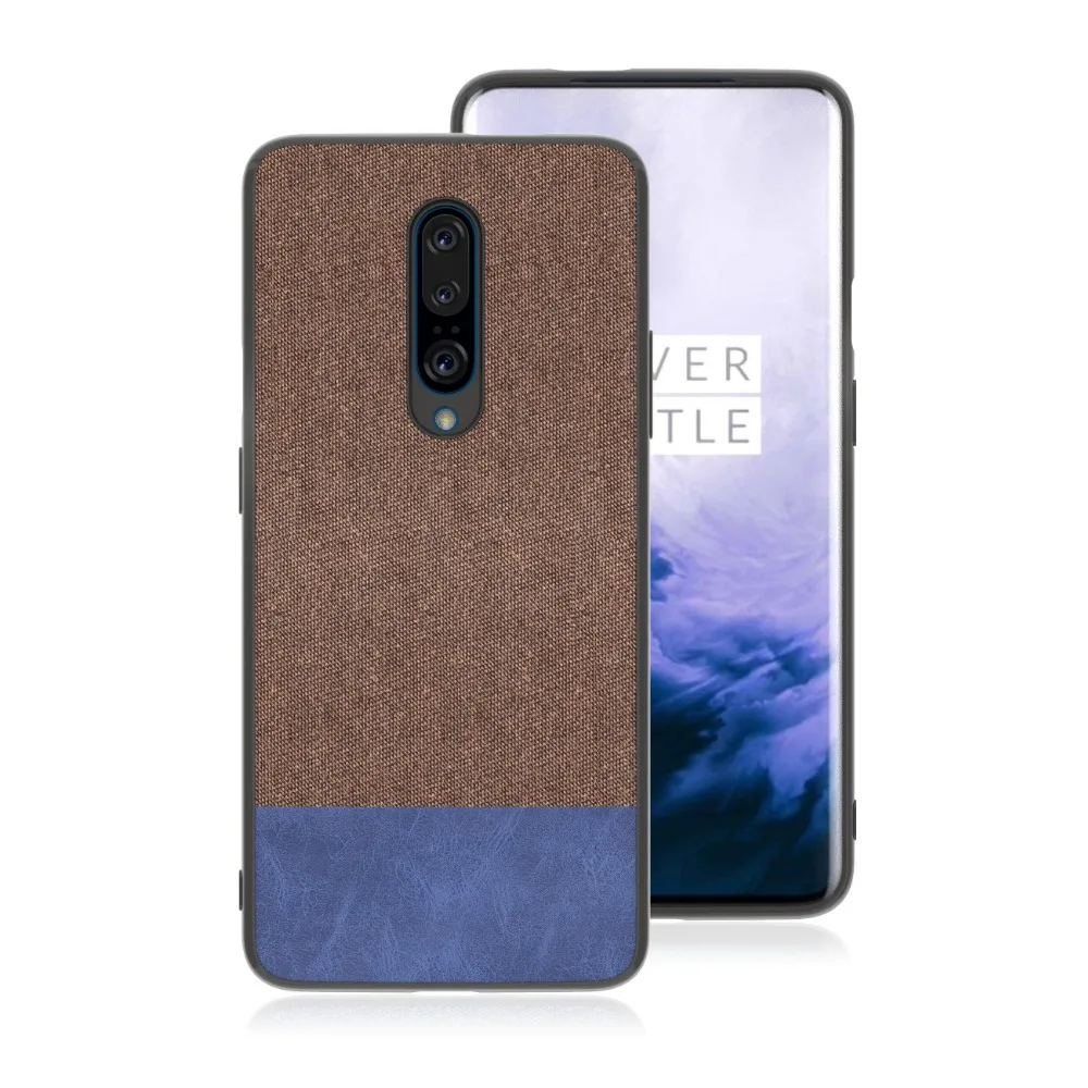 Для Oneplus 7 мягкий полиуретановый край чехол для телефона Oneplus 7 Pro 6 6 T роскошный холст ткань ударопрочный чехол Fundas