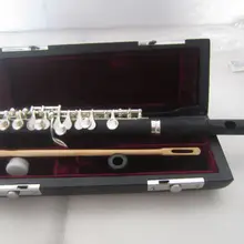 Деревянный пиколо с c ключом посеребренный