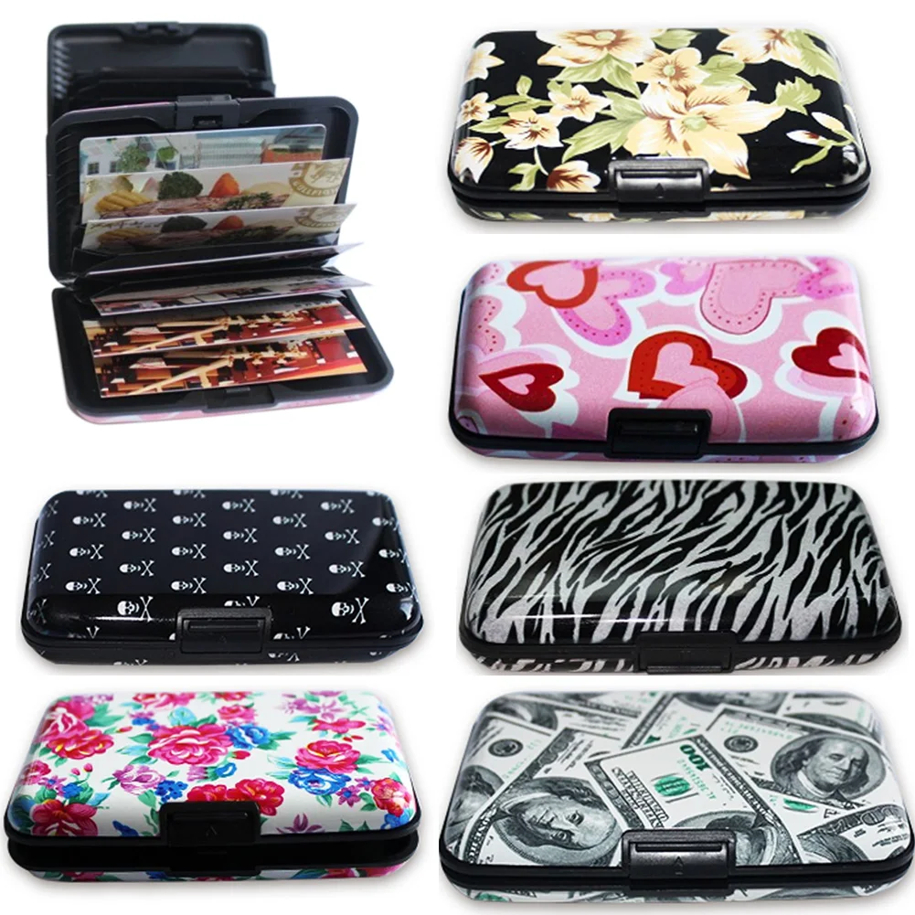 

New Aluminum Print Card Case Pocket Business ID Credit Card Wallet Holder Waterproof Case Box RFID Protection for Business