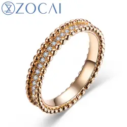 ZOCAI БРЕНД натуральной 0.18 КТ CERTIFIED I-J/SI алмаз обручальное кольцо круглая огранка 18 К белого золота ювелирные изделия JBW00309