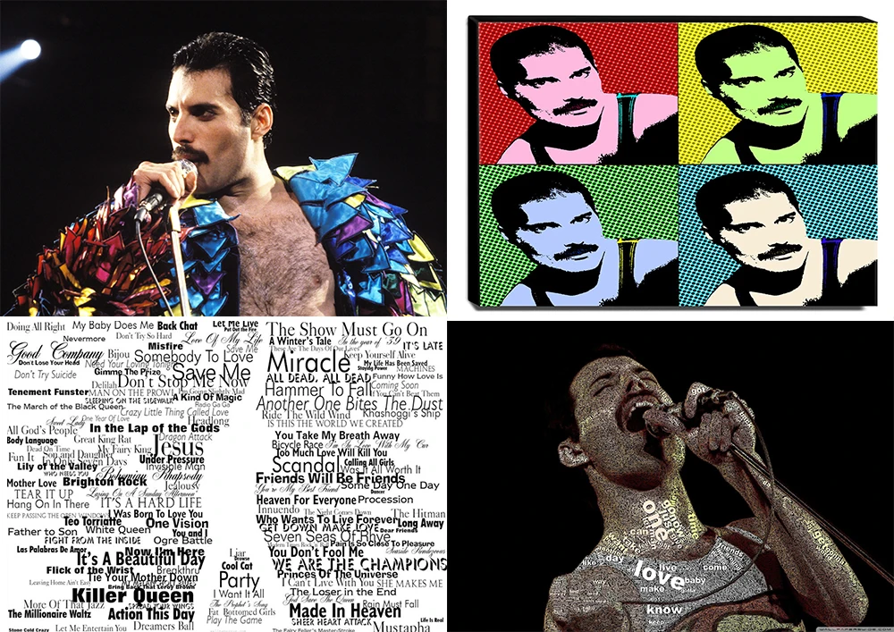 

Freddie Mercury Poster Clear Image Wall Stickers Home Decoration High Quality Prints White Coated Paper home art Brand