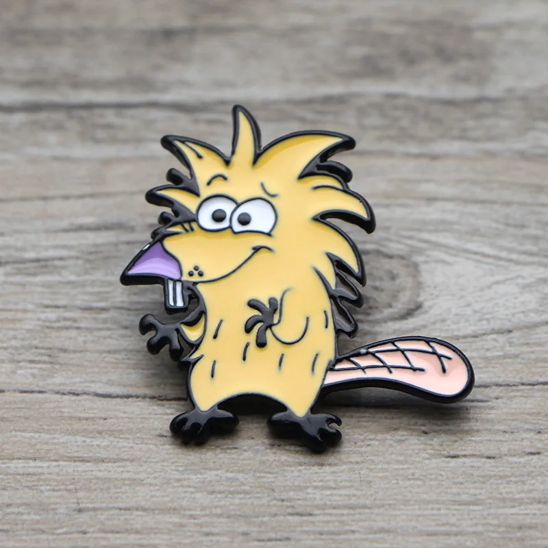 

L3776 The Angry Beaver Metal Brooches and Pins Enamel Pin for Backpack/Bag Badge Brooch Collar Jewelry