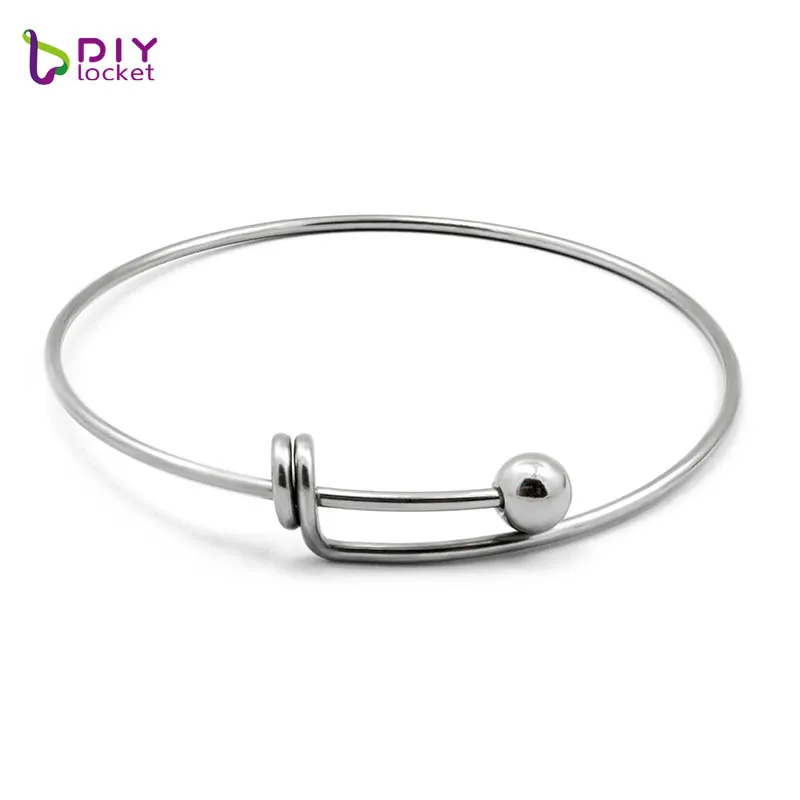 

10PCS Stainless Steel Expandable Bracelet Base Cuff Bracelet Adjustable Blank Bangle DIY Charm Bracelets & Bangles LSBS20-1