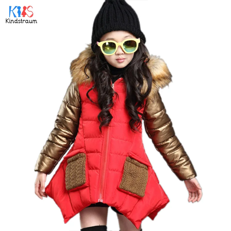 Image Kindstraum 2016 New Children Thick Cotton Hooded Jacket Brand Kids Pockets Super Warm Wear Fashion Winter Coats for Girls,RC846