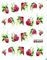 11 упак./лот воды Наклейка Дизайн ногтей Стикеры цветок гранат Виктории Лавр BLE499-509
