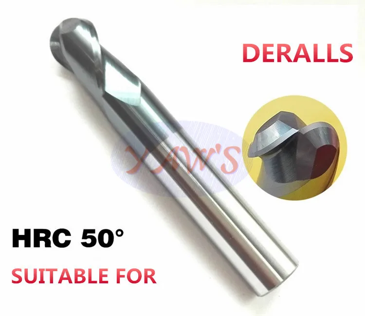 Твердосплавные шаровые концевые фрезы R9 * 18*35*100 HRC50 с 2 канавками покрытие: