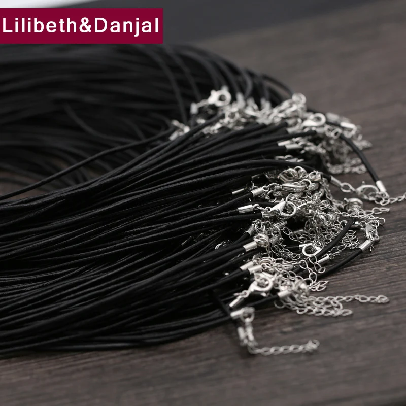 

Fashion 2mm Thick Cowhide Leather Rope Necklace Pendant 100% 925 Sterling Silver Men Women best friend Necklace Jewelry 2019 N39
