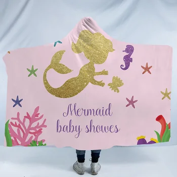 

SOFTBATFY Mermaid Hooded Blanket Fleece Throw Blanket Dropshipping