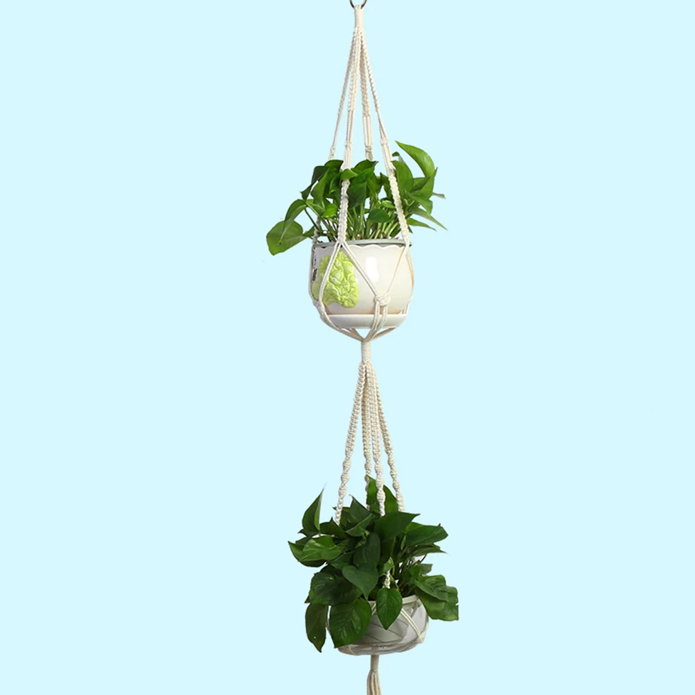 ZooYoo макраме ручной работы цветочный горшок вешалка чистый веревке корзина для дома, сада, двора Декор