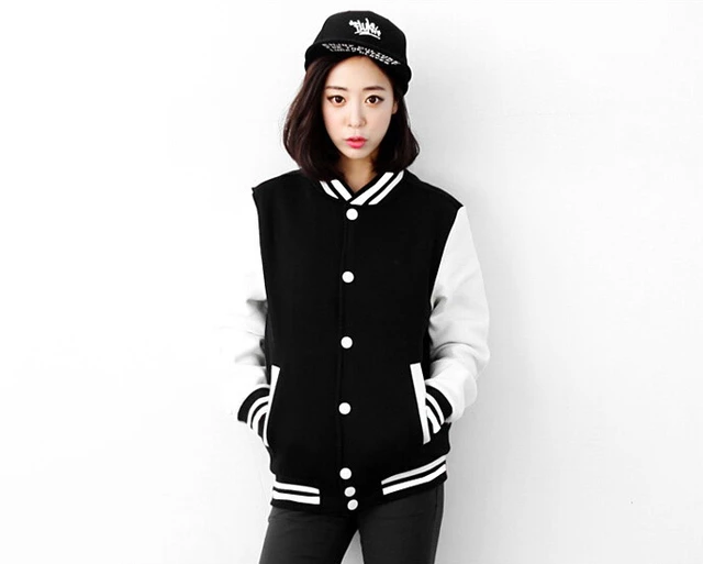 baseball jacket women Varsity Jacket Long Sleeve Baseball jacket Coat