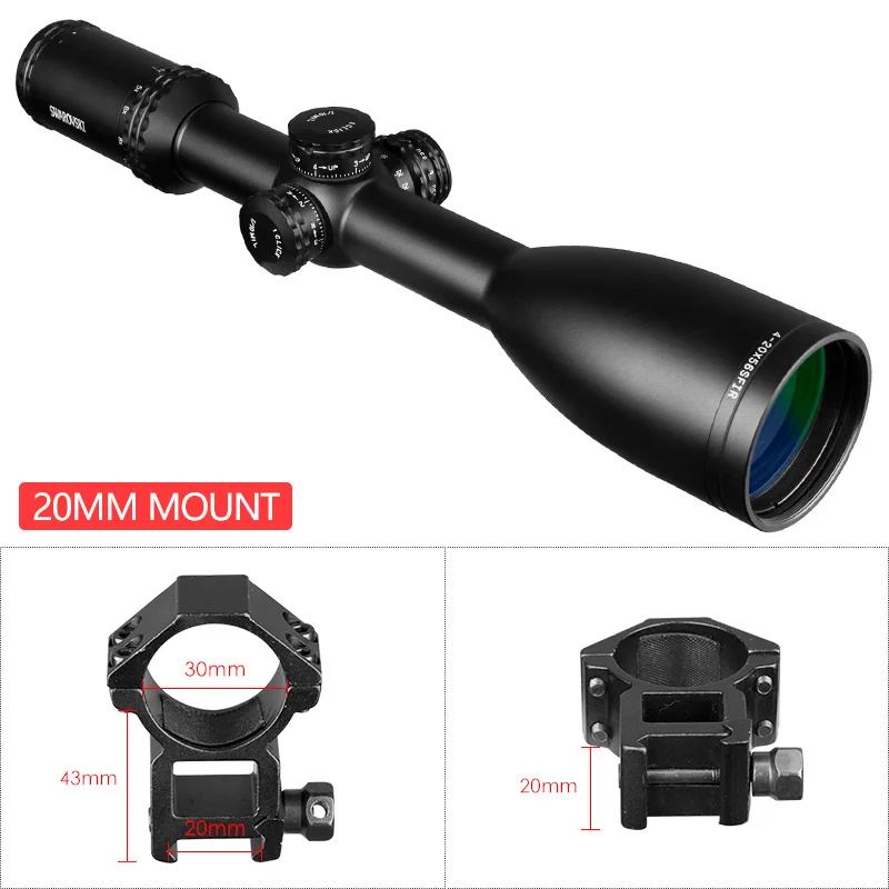 Swarovskl SFIR 4-20x56 прицел Красная точка сетка Mil Dot стекло F40-1 Crosshairs Охотничья винтовка прицелы компактный оптический прицел - Цвет: 20mm