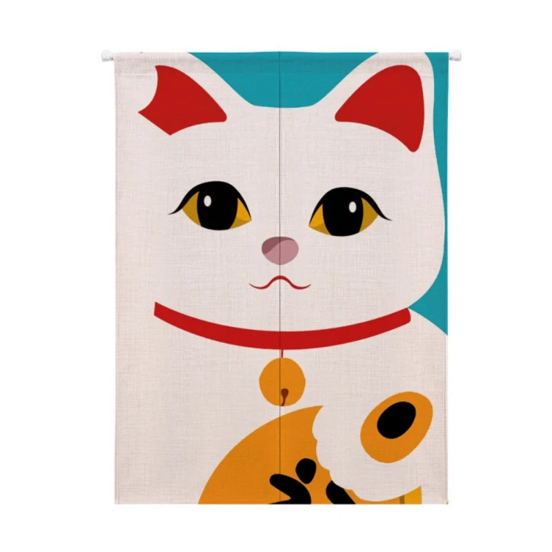 Для украшения дома Maneki Neko/Lucky Cat Дизайн хлопок и лен японский стиль Норен Дверной Занавес подвесной гобелен - Цвет: A6