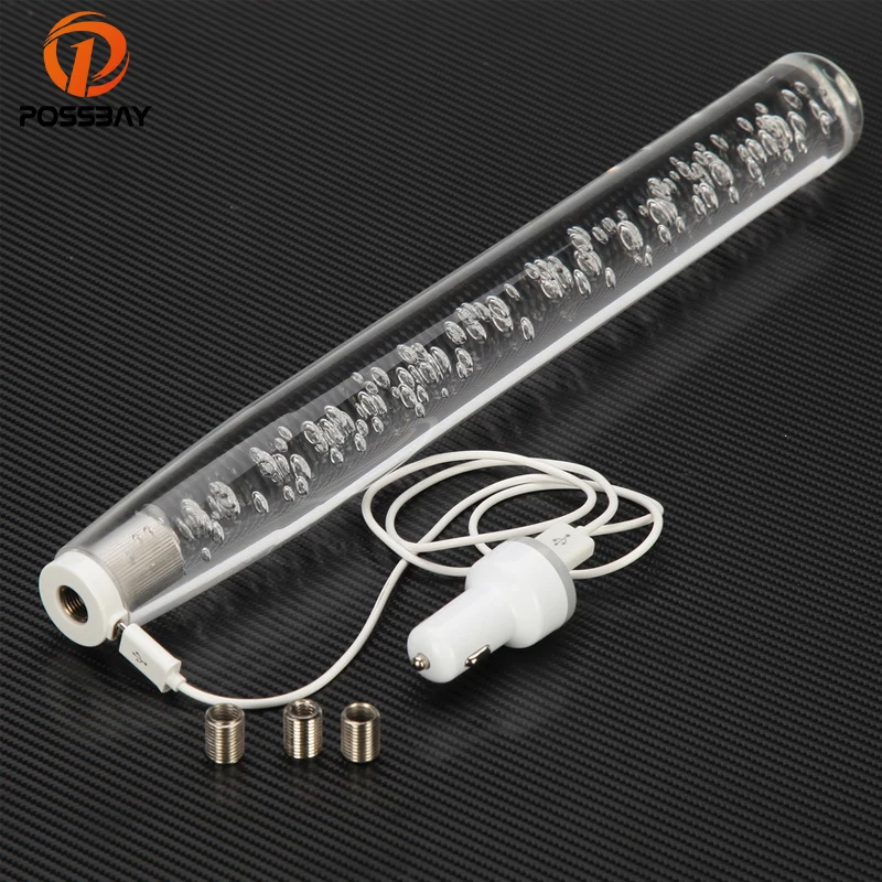 

POSSBAY 30cm Car Universal Manual Crystal Bubble Multicolor LED Gear Stick Shift Knob MT Shifter Lever Knob Interior Accessories