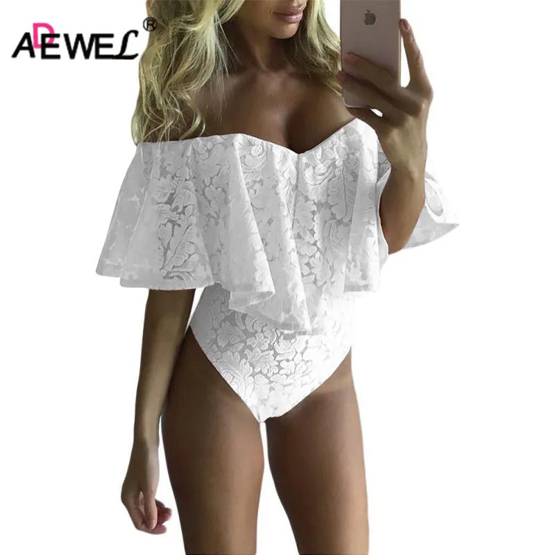 Adewel مثير الزهور الدانتيل ارتداءها النساء السروال القصير وزرة شبكة الرقبة البسيطة الجسم playsuit bodycon بذلة الجسم feminino Adewel مثير الزهور الدانتيل ارتداءها النساء السروال القصير وزرة شبكة الرقبة البسيطة الجسم playsuit bodycon بذلة الجسم feminino