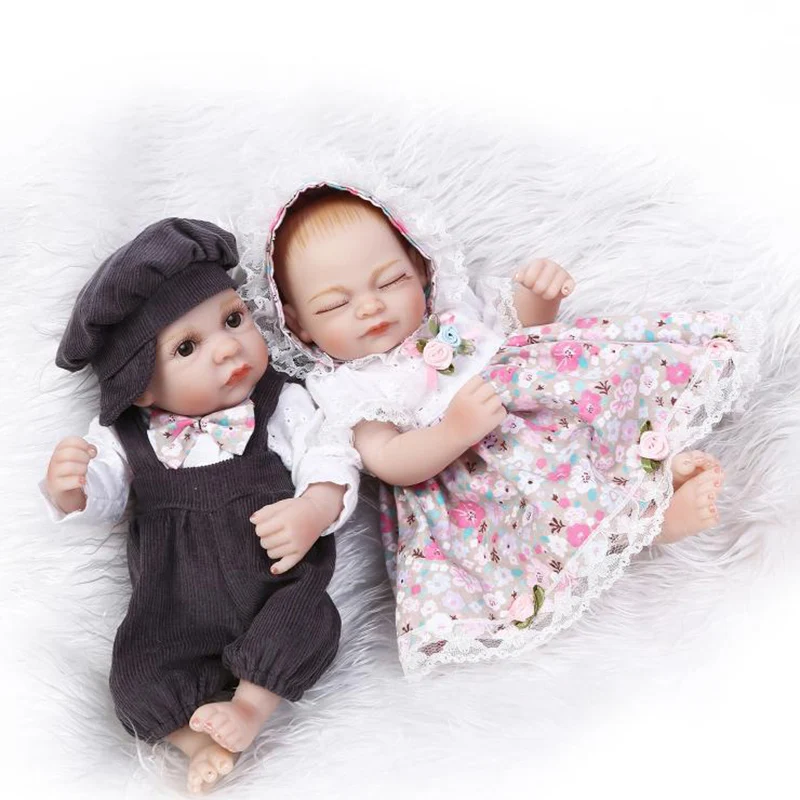 

27CM Babies Reborn Plush Doll Cute Realistic Couple Silicone Girl Lol Rebirth Doll Baby Adorable Kid Simulation Children's Toys