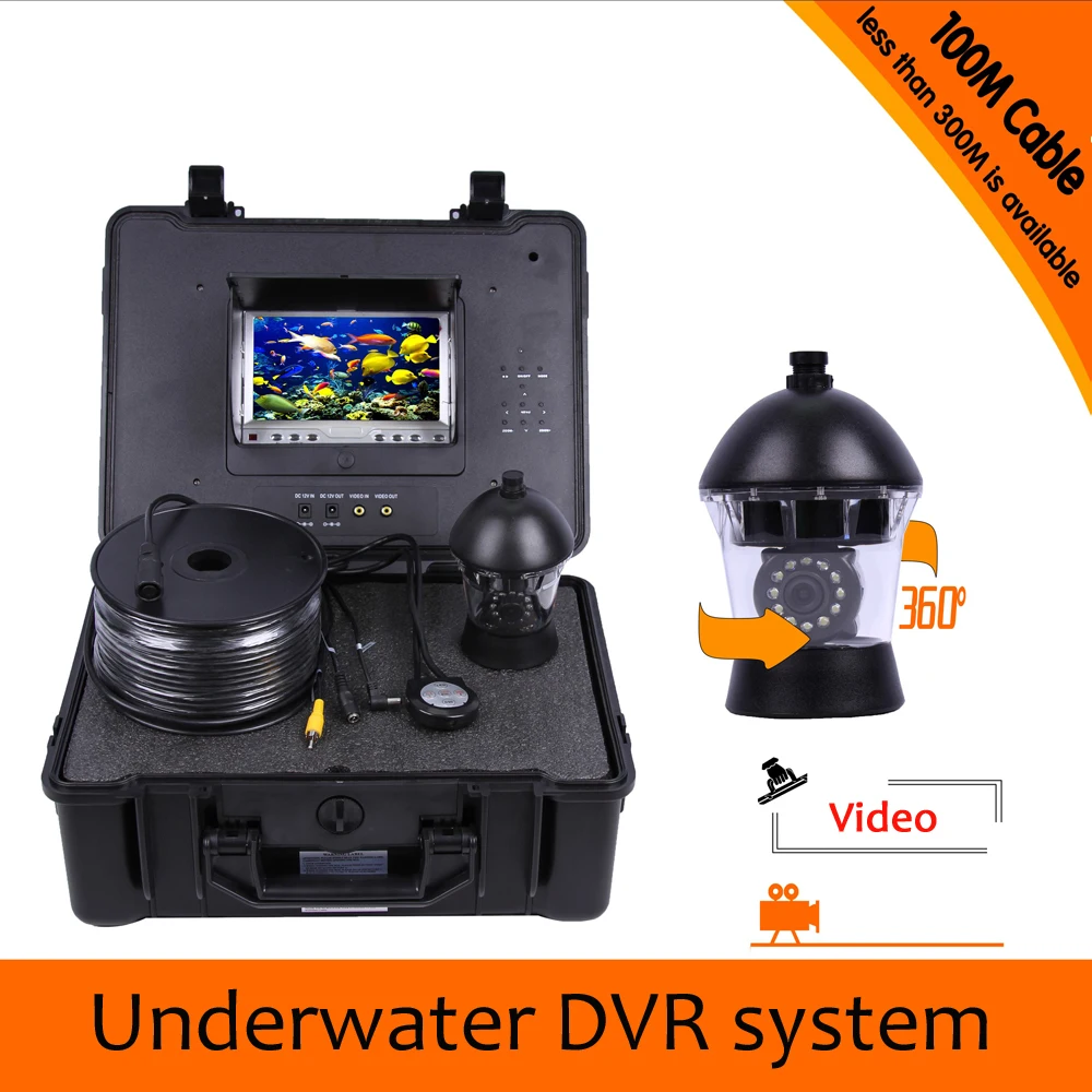 

(1 set)100M cable HD 1000TVL Line 7 inch Colorful display screen Night version waterproof Fishing Camera DVR System CCTV