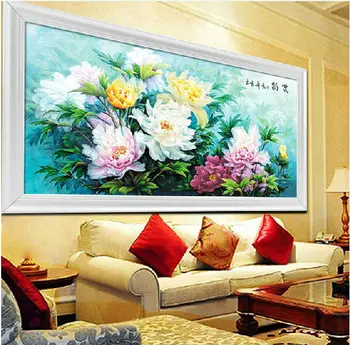 

Embroidery Package Factory Shop First Class Cross Stitch Kits Pretty Flower Peony Green Colorful Best Choice