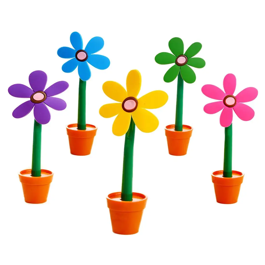 

2 PCS of Set of 5 Flower-shaped Pens Artificial Flora Decorative Arts