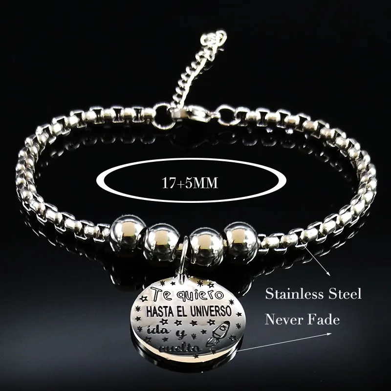 Модный браслет из нержавеющей стали для женщин, серебряный браслет-цепочка, Ювелирное колье bracciali Donna B18369