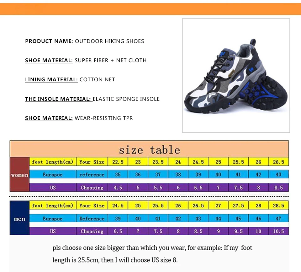 Лидер продаж; парные модели; камуфляжная походная обувь; противоскользящая Спортивная походная обувь на открытом воздухе; замшевая обувь с низким вырезом