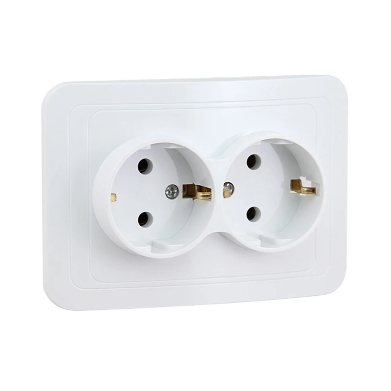 EU-Standard-Double-Outlet-Luxury-Wall-Power-Socket-Enchufe-Panel-Electrical-Plug-Soquete