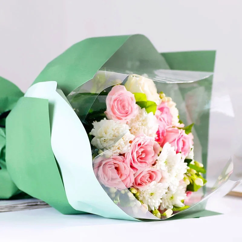 Новая бумажная упаковка цветы подарочная оберточная бумага водонепроницаемая двухцветная матовая упаковка букета цветы материалы 10 шт./лот