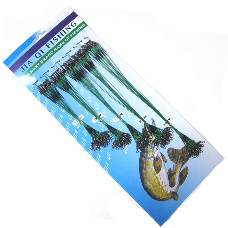 

100 pcs Fishing Trace Lures Leader Steel Wire Spinner 13/15/18/20/25cm Green Shop