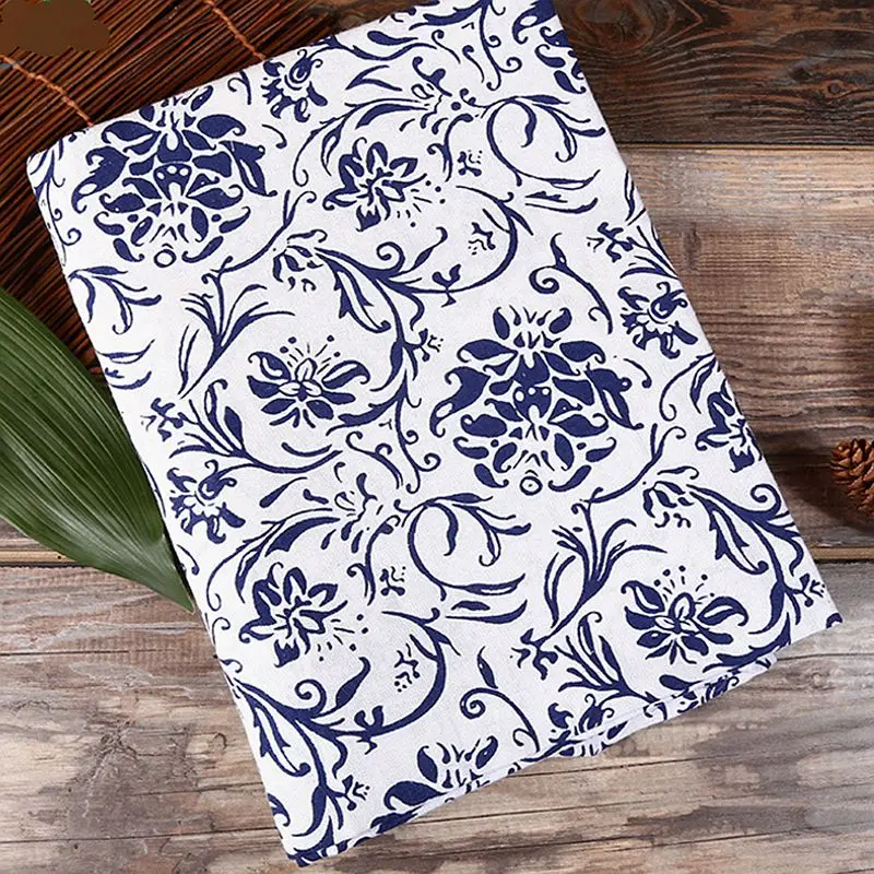 

Chinese style Blue and white porcelain printed fabric for sewing pants and tablecloth 45X50cm/45X145cm/pc TJ4830