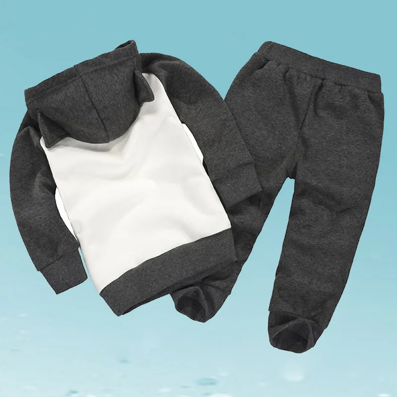 Одежда для маленьких девочек, Классический комплект одежды для мальчиков и девочек, осенне-зимняя теплая спортивная одежда, утепленная