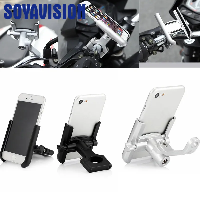 

Bicycle Motorcycle Phone Holder Telephone Bracket For Moto For Iphone X 8 7 6s GPS Mirror Handlebar Holder for Yamaha