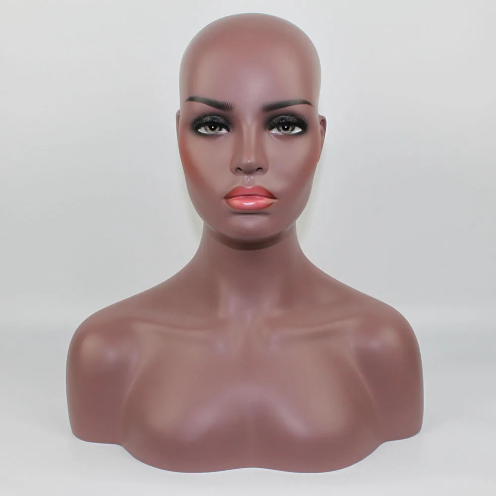 Realistic Fiberglass Afro American Mannequin Head Bust,Black Female