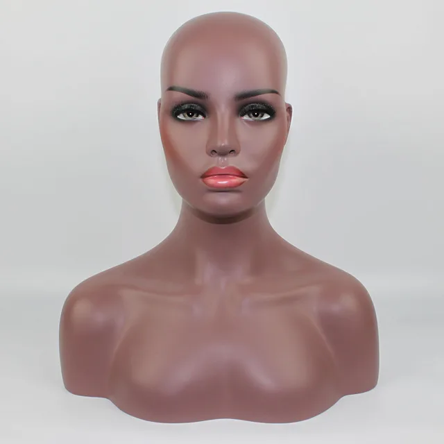 Realistic Fiberglass Afro American Mannequin Head Bust,Black Female