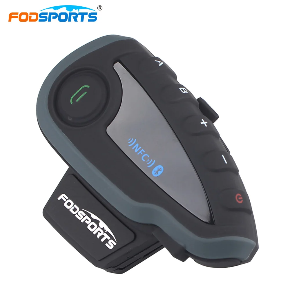Fodsports V8 Motorcycle Helmet Bluetooth Intercom Full Duplex 5 Riders Talking Interphone Headsets with Controller NFC