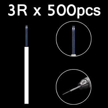 

500Pcs 3 Round Needles for Manual pen Tattoo Semi permanent makeup fog pen 3R microblading Eyebrow Needle 3R Professional 3pin