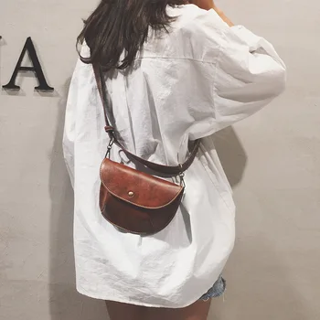 

2019 Multi-use Woman Leather Belt Bag for Women Pack Waist Bag Luxury Brand Leather Chest Handbag Brown New Fashion High Quality