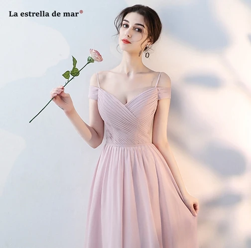 La estrellcheap vestido madrinha 2019 шифон линия 4 стиль серый Румяна Розовый платье подружки невесты длинные плюс размеры Свадебная вечеринка