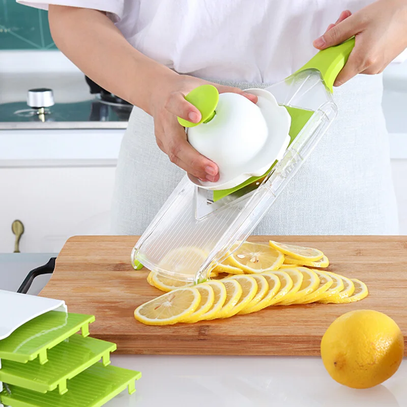 

new1PC Kitchen Accessories Quick Done Vegetables Cutter Lemon Slicer 4 Stainless Steel Blade Carrot Grater Onion Dicer Slicer