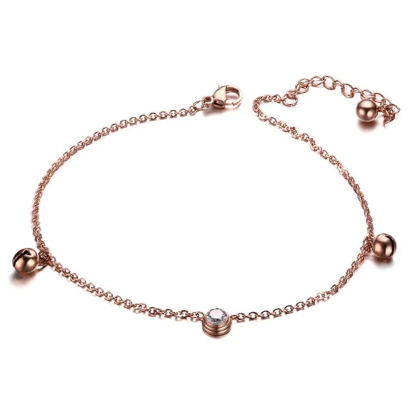 Stainless Steel Beach Jewelry Women s Fashion Rose Gold Ankle Bracelet