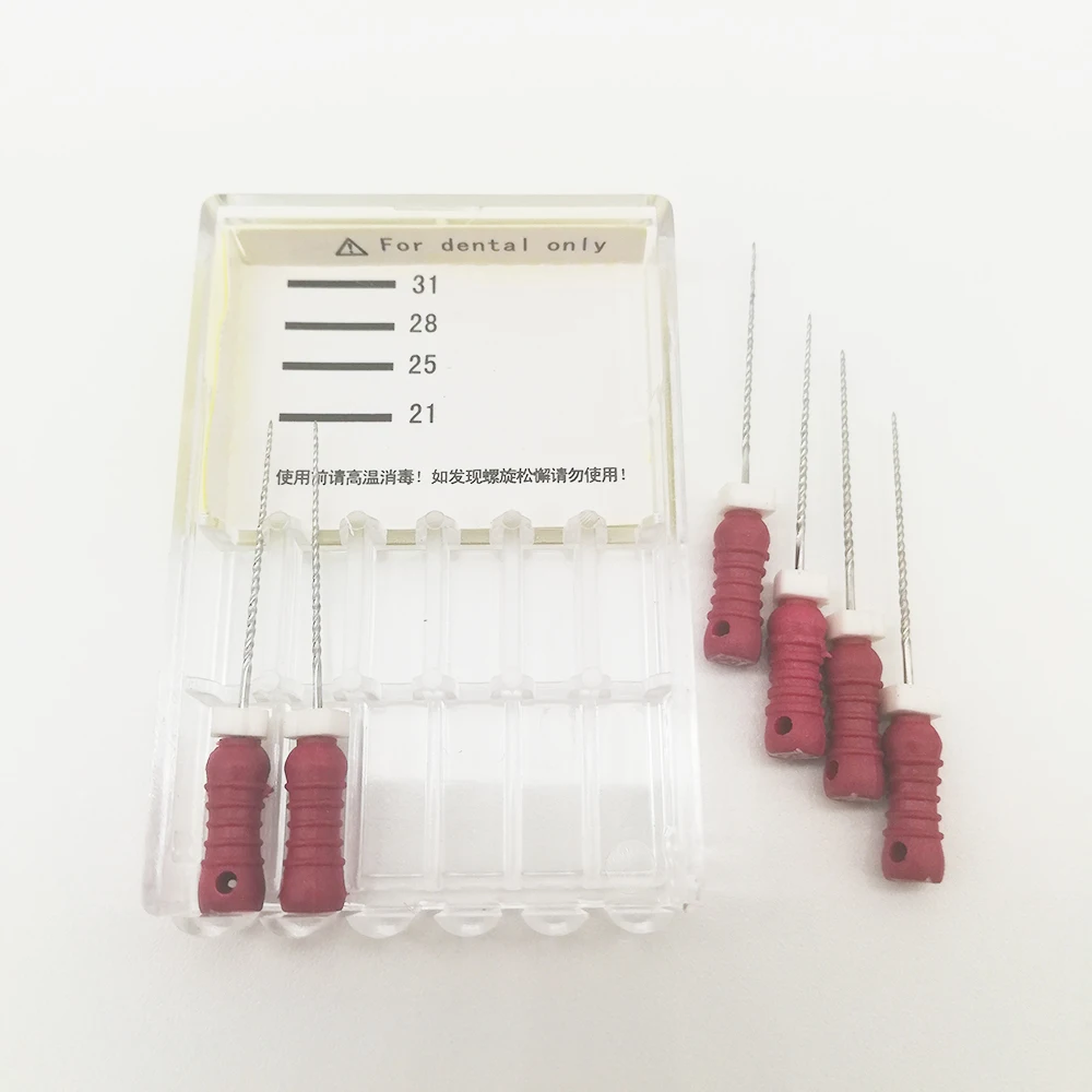 6 шт. 25#-21 мм зубные протейпер файлы корневого канала стоматолога материалы стоматологические инструменты ручное использование нержавеющая сталь H файлы