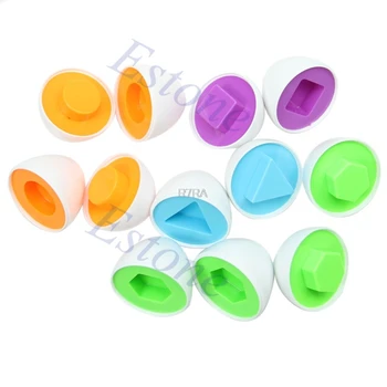 

New 6Pcs Plastic Eggs Shape Pairing Puzzle Toys Children Toddler Educational Toy-TwFi