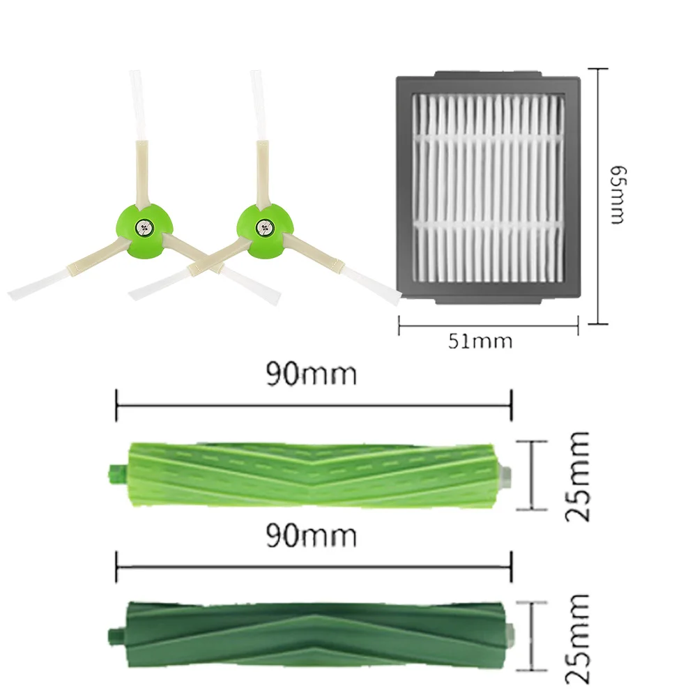 Роликовая щетка фильтр боковая щетка наборы для iRobot Roomba i7 i7+/i7 Plus E5 E6 E7 Запчасти для пылесоса - Цвет: 5pc