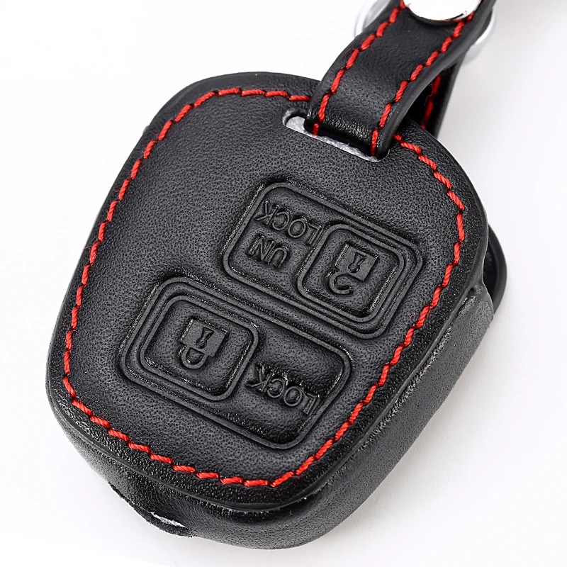 Стильный кожаный чехол для автомобильного ключа, чехол для Toyota Prado Prius Mark Corolla Camry eiz, 2 кнопки, сумка для ключей