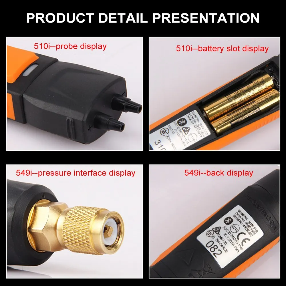 Testo 549i беспроводной манометр для холодильного оборудования кондиционер измерение давления Интеллектуальный мини тестер давления