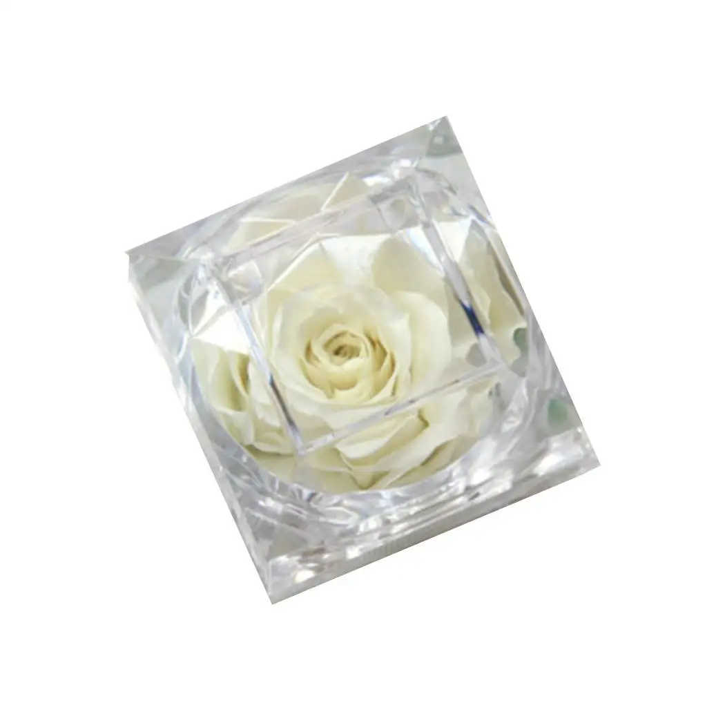 

Eternal Rose Ring Box Multicolor Everlasting Imitation Flower Cuboid Ring Box Valentine's Day, Wedding, Home