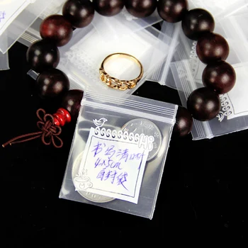 

1000pcs/lot Handwriting 4x5cm Mini Self Zip Lock Plastic Ring Jewelry Bags Transparent Earrings Small Plastic Bag 0.2mm Thick