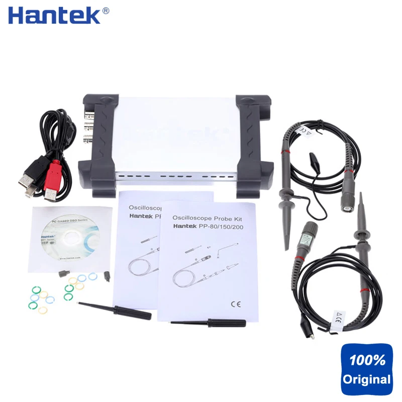 Hantek 6082BE 2 Channel PC Based USB Oscilloscope 80MHz Oscillographin