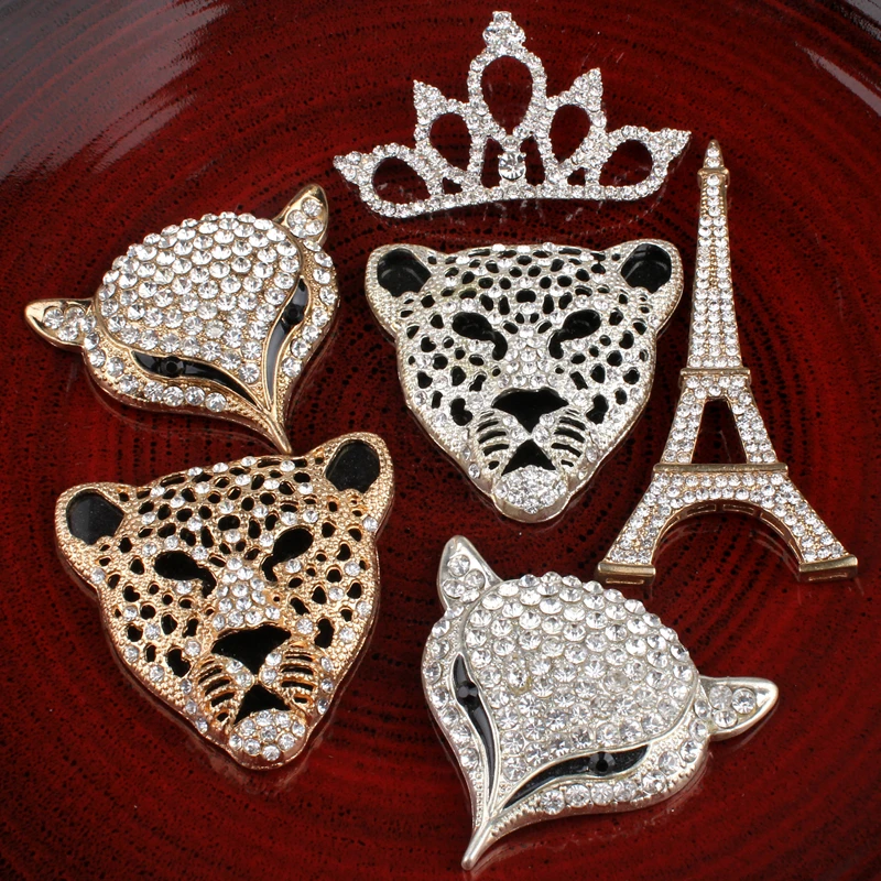 

5PC Vintage Handmade Flower Rhinestone Buttons Bling Flatback Crystal Pearl Decorative Buttons Flower Center Craft Supplies