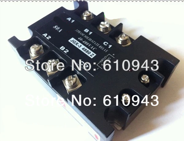 

JGX-3-4880Z 80A 40-480VAC 4-32VDC DC to AC Three phase Solid state relay SSR relay Free shipping