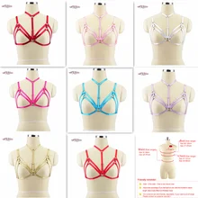 Лидер продаж, бюстгальтер на бретельках для груди, бюстгальтер, эластичная регулировка, бандаж, женское белье, Розовый Готический Фетиш, Эротическая танцевальная одежда на Хэллоуин