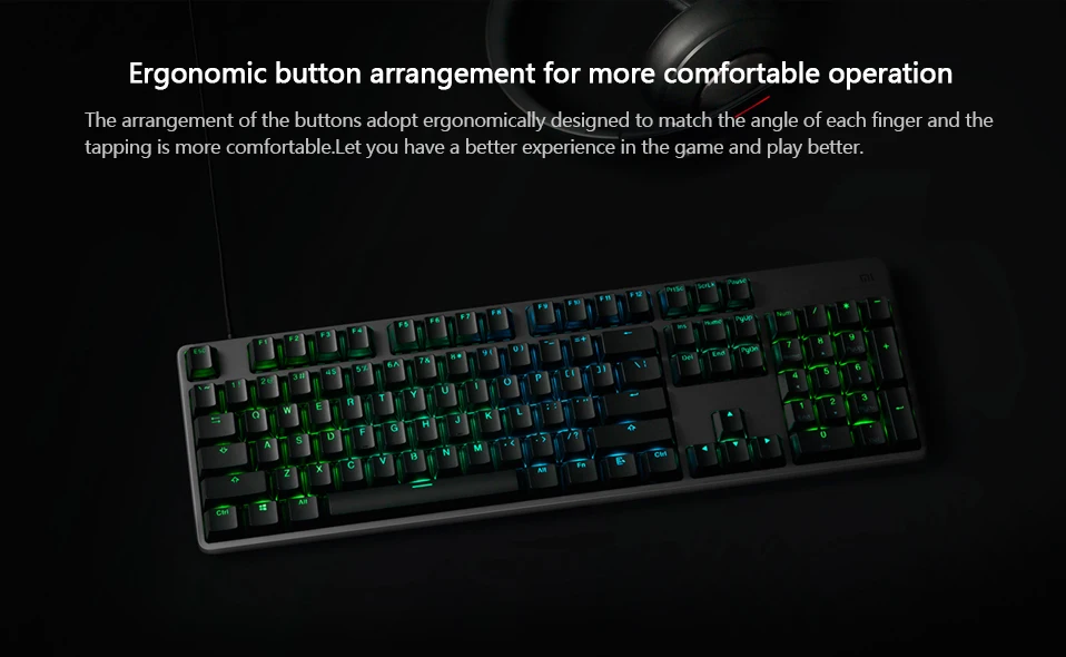 Original Xiaomi Mi Gaming Keyboard 104 Keys RGB LED Backlight Aluminum Alloy Cover  (4)